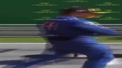 wide podium winners walking