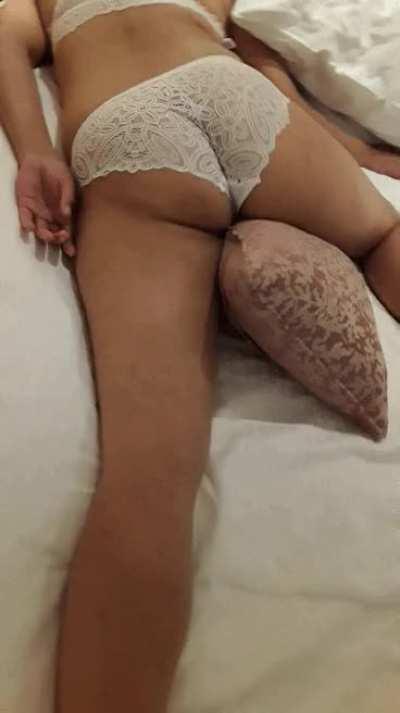 Hungry cunt whore wife humping pillow in sleep as her husband can't give her enough...how would you help?[anonymous]