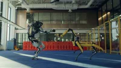 These Boston Dynamics robots dancing to a song