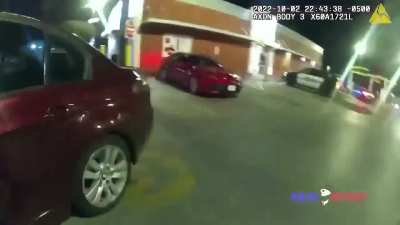 Officer abruptly opened car door and fires at teen, who's actually innocent and just eating a burger in his car outside of McDonald's