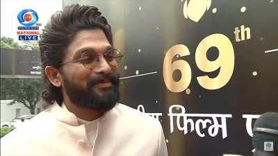 Allu Arjun's reaction to winning the National Award