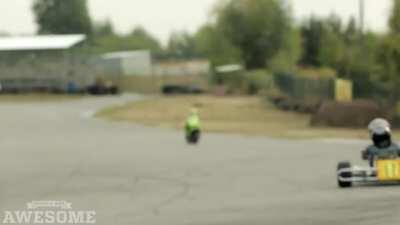 These little future champions are awesome! Two year old Tima Kuleshov (motorcycle rider) and and four year old Makar Zheleznyak (kart driver)