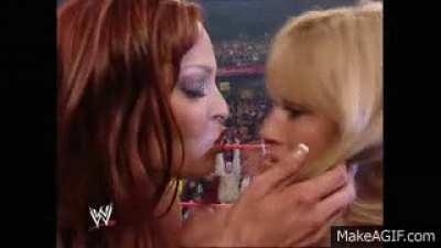 Christy Hemme embarrassed Lillian Garcia by kissing her in public.