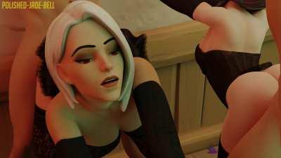 Dva and Ashe Costumed Up And Doggystyled