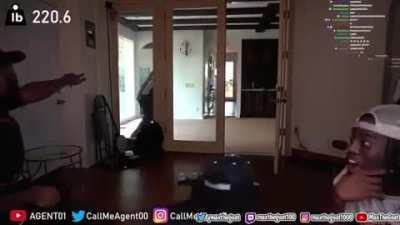 That’s what he gets for wearing them long ass pants