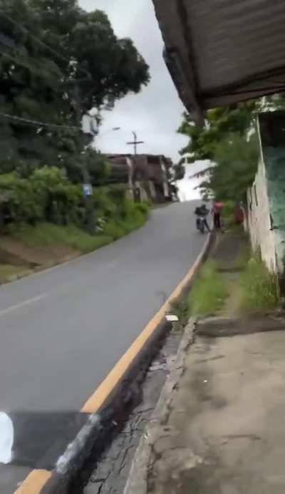 In Brazil neighbour's have found a way to slow down drivers who go too fast on their streets.