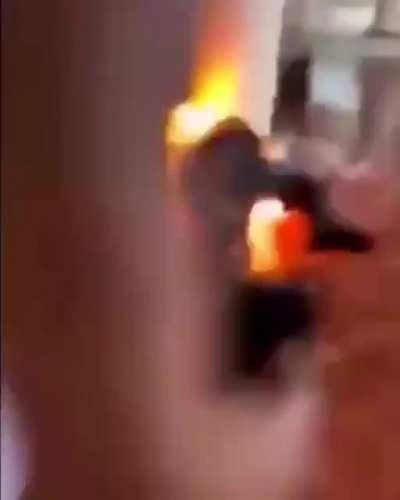 To burn the building instead himsef O.O