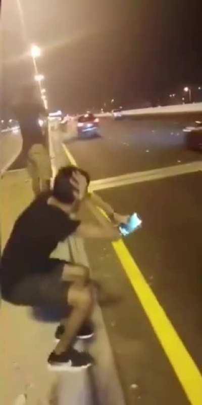 What could go wrong stopping your car in the left lane...