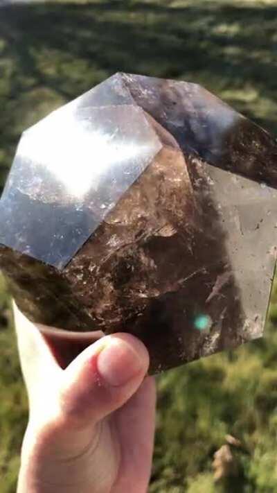 Sacred geometry cut on this smoky quartz. I haven’t owned anything like this so I’m excited to add it to my collection.