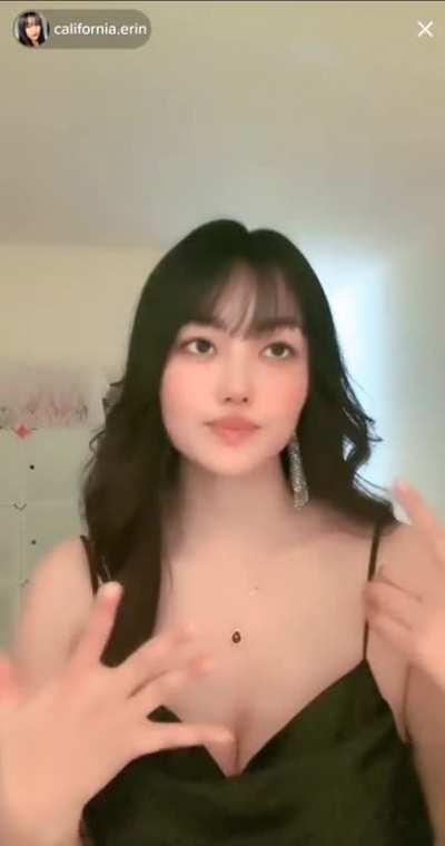 Side exposed on revealing dress