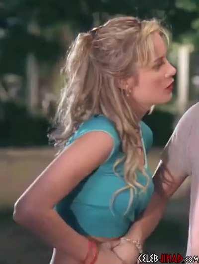 Brie Larson grinding on a cock before grabbing it with her hand