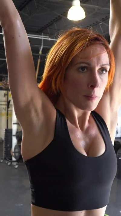 Becky looking hot at the gym