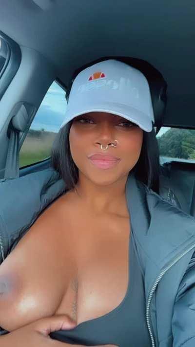 Sucking tits in the car??