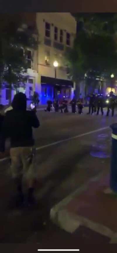Police lured Peaceful protesters in by kneeling. Then start attacking the crowd as they are cheering. Location: Wilmington, NC