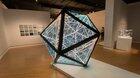 This sculpture, titled “Portal Icosahedron,” serves as a window into another world. Credit goes to fine artist Anthony James.