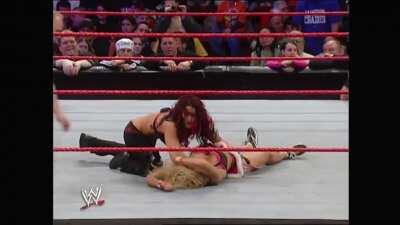 Torrie's slutty outfit adds to her humiliation as Victoria destroys her