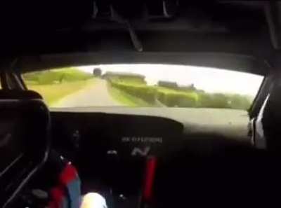 Rally driver saves crash by doing a 360