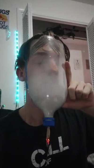 Homemade gas mask from a 2 litre, I learned this from the creator of RAW