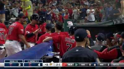 [Highlight] [Highlight] Ernie Clement scores from second base on a wild pitch as Gary Sanchez can’t find the ball to give the Guardians the lead in the 8th