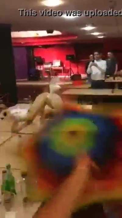 Stripper does a beer enema show