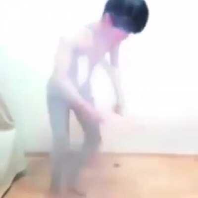 Pointing fireworks at yourself. WCGW?