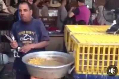 Your will say WFT aloud when you see this guy feeding pigeons