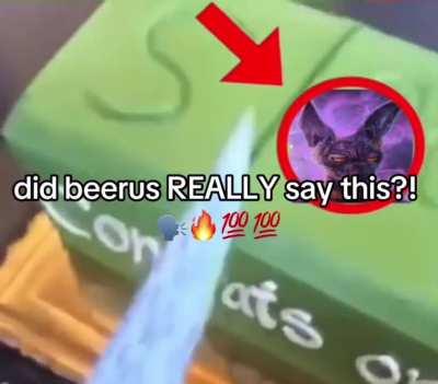 Beerus cuts a xan cake