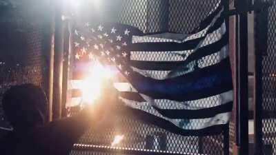 Blue Lives Matter flag burned in Portland