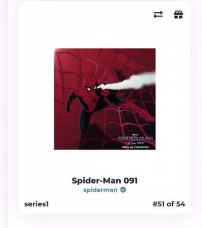 I got one of the 3% No Way Home rarity NFT. Omg!!!