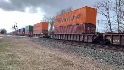 CP Heritage Unit 7016 as rear DPU seen yesterday at Westfield NY Railfan park