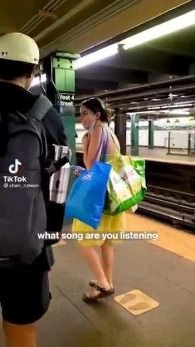 She on a normal day listening to her best song