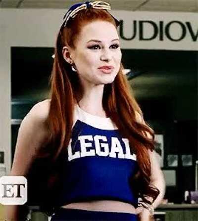I know Madelaine Petsch is 26 but imagine she’s recently 18 in this GIF, pretty hot to see her in this cheerleader outfit that says 