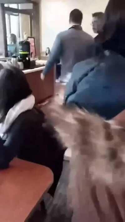 Typical insane Parler user losing his shit in public