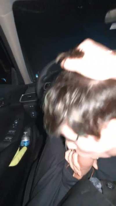 She blows me in a parking lot next to a road. Sneaky, but I'm pretty sure some people coming out of the bar saw. [OC]