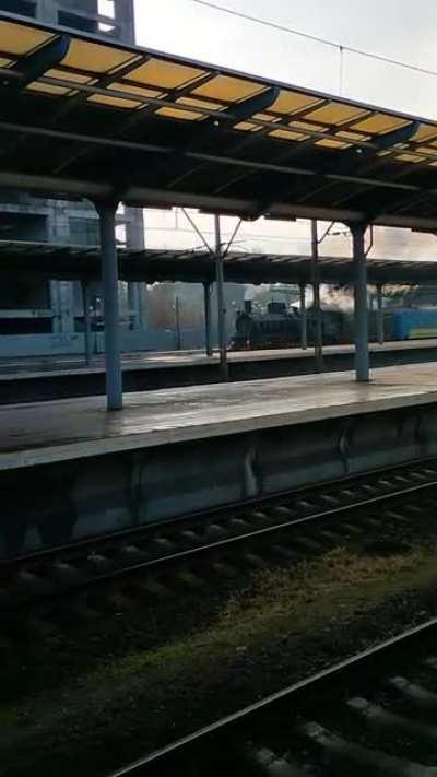 Today in Kyiv, at one of the railway stations, the Christmas Express arrived :) The old steam locomotive carried carriages decorated inside with children and their parents. The train is like from a fairy tale :)