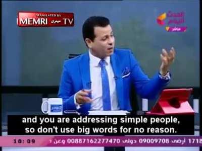 Egyptian TV host has a meltdown and kicks the guest when he finds out he is an atheist.