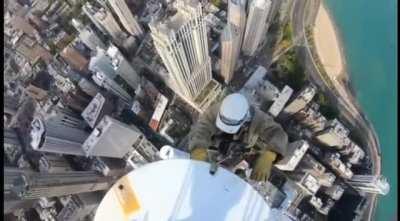 Aviation obstruction lighting work performed at 1450 feet