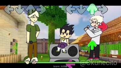 Rubius y Willy luchando por Vegetitta al estilo de FNF