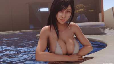 Tifa in the pool [Final Fantasy] (SavageCabbage)