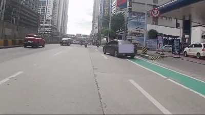 Please use your turn signal and check the side mirror before changing lanes