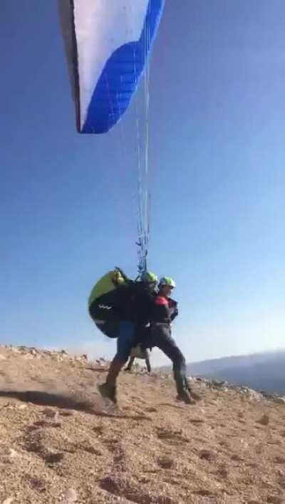 After a few feet into the air, it snaps.