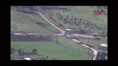 Release from Jabhat Ansār al-Dīn titled “The Victory Battle” - Attacks on regime & Hezbollah positions, hundreds of fleeing soldiers being targeted, roadside ambush, capture of equipment, and more - near Jisr-al-Shughour, Idlib (June 2015) Part 2