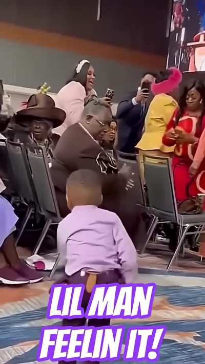 This little guy getting his church on