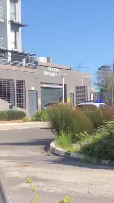 Suspect driving through basement gate