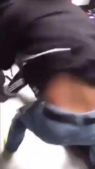 Angry mob gang up on girl..