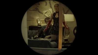 Chloe Fineman as a dominatrix