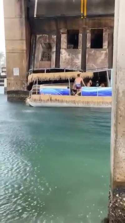 Florida man ties off on a drawbridge