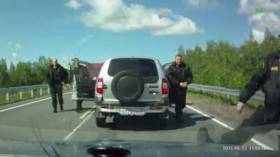 Road Rage versus an Unmarked Russian Police Force.