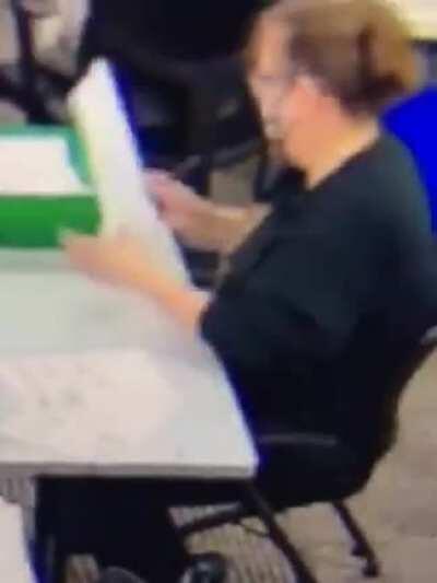 Voter fraud in Pennsylvania happening on live stream as a woman fills out empty ballots