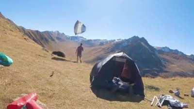 Being lazy when putting up the tent